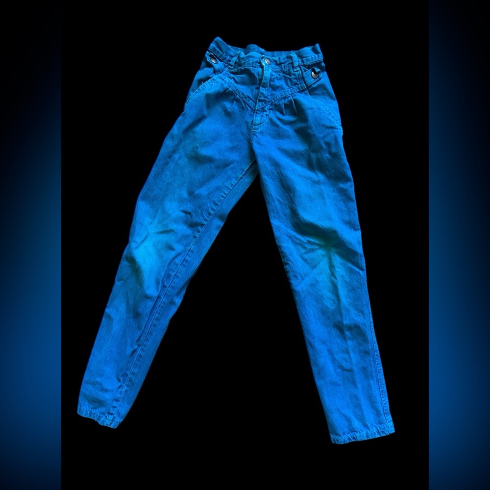 Vintage 70’s Bright Blue High-Waist Jeans